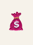Pink Money Bag Charm