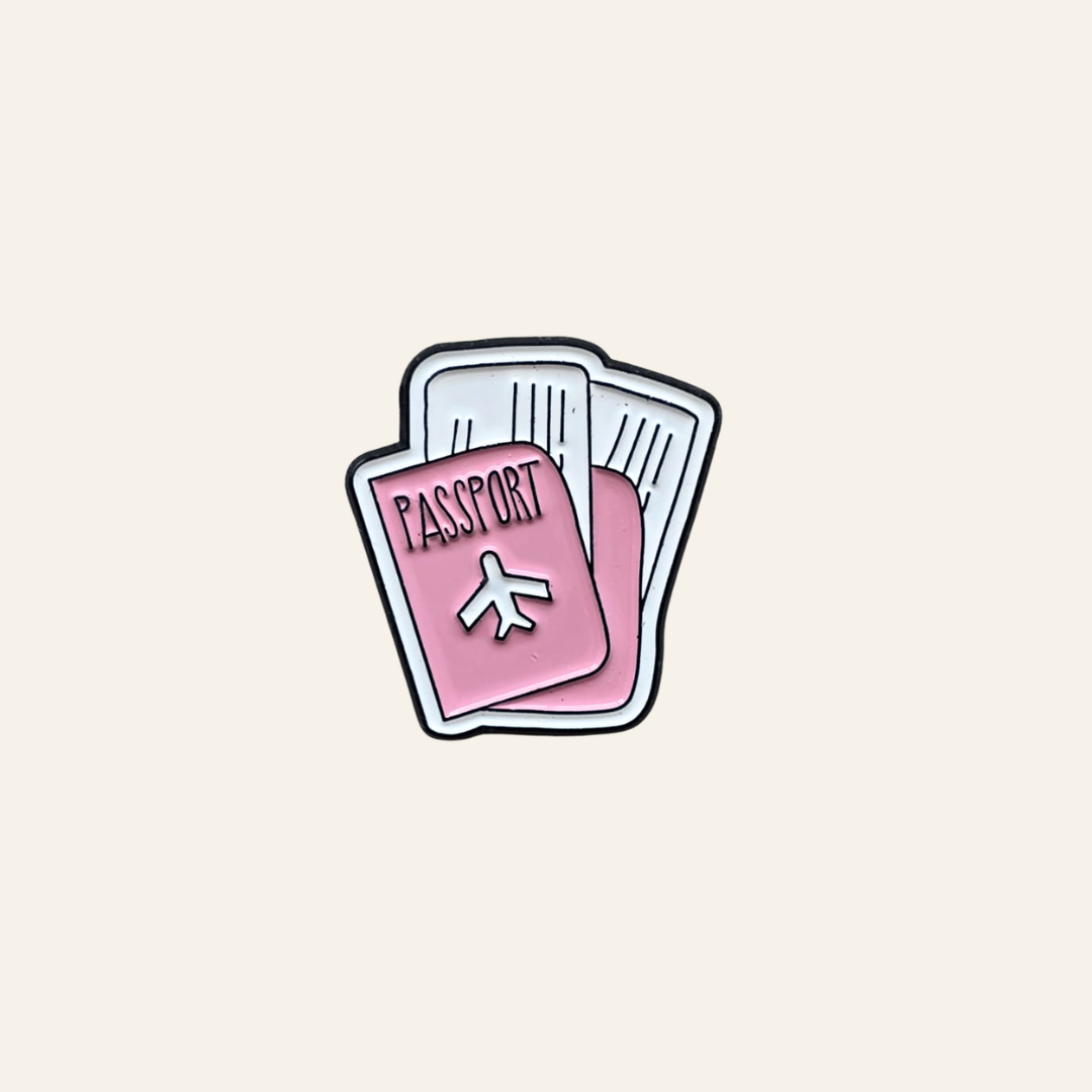 Pink Passport Metal Charm