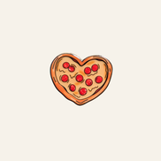 Heart Pizza Metal Charm