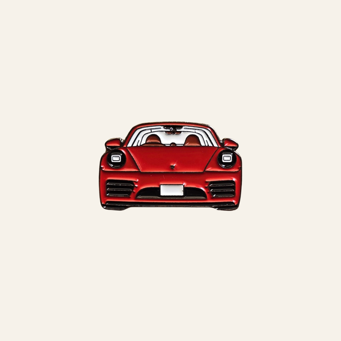 Red Porsche Car Metal Charm