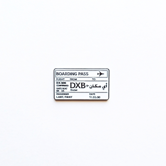 Dubai Boarding Pass Metal Charm