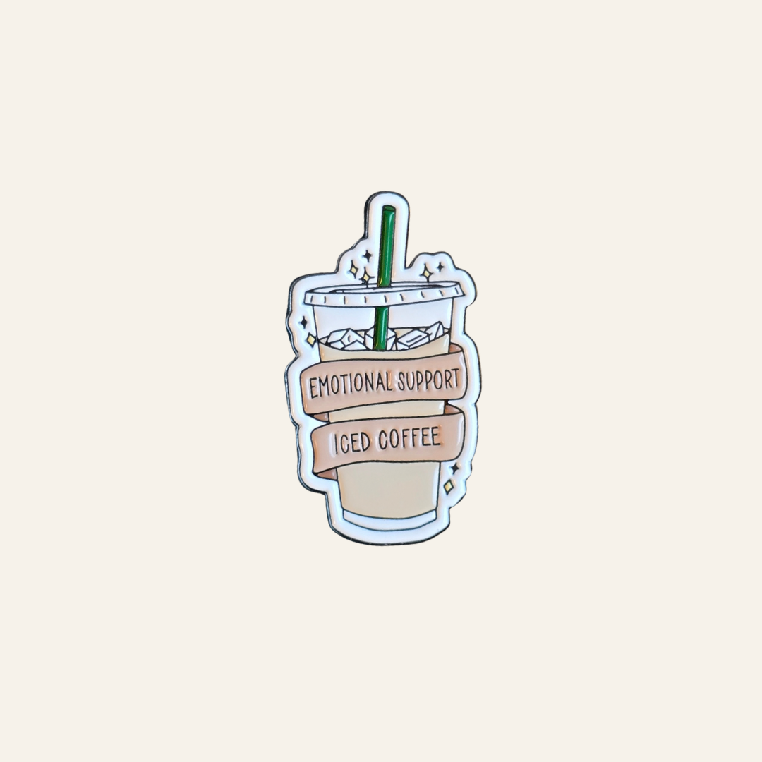 Emotional Support Iced Coffee Metal Charm
